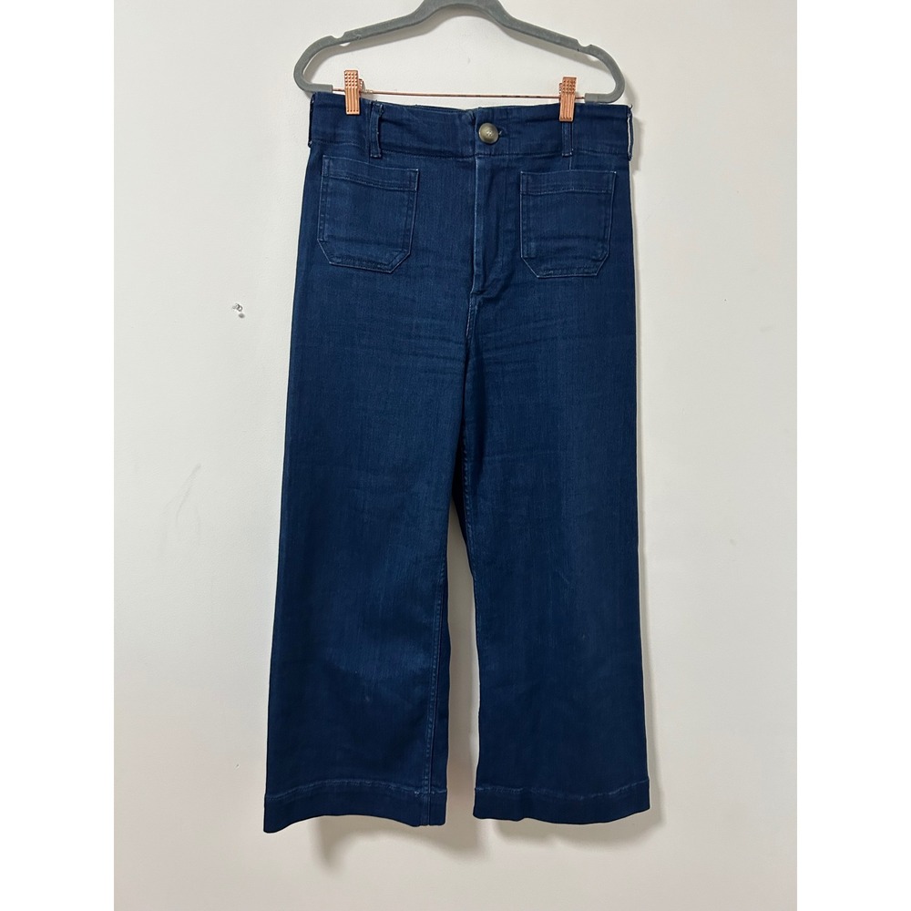 Maeve The Colette Wide Leg Pants Women 30 Dark Wash Blue Denim Minimalist